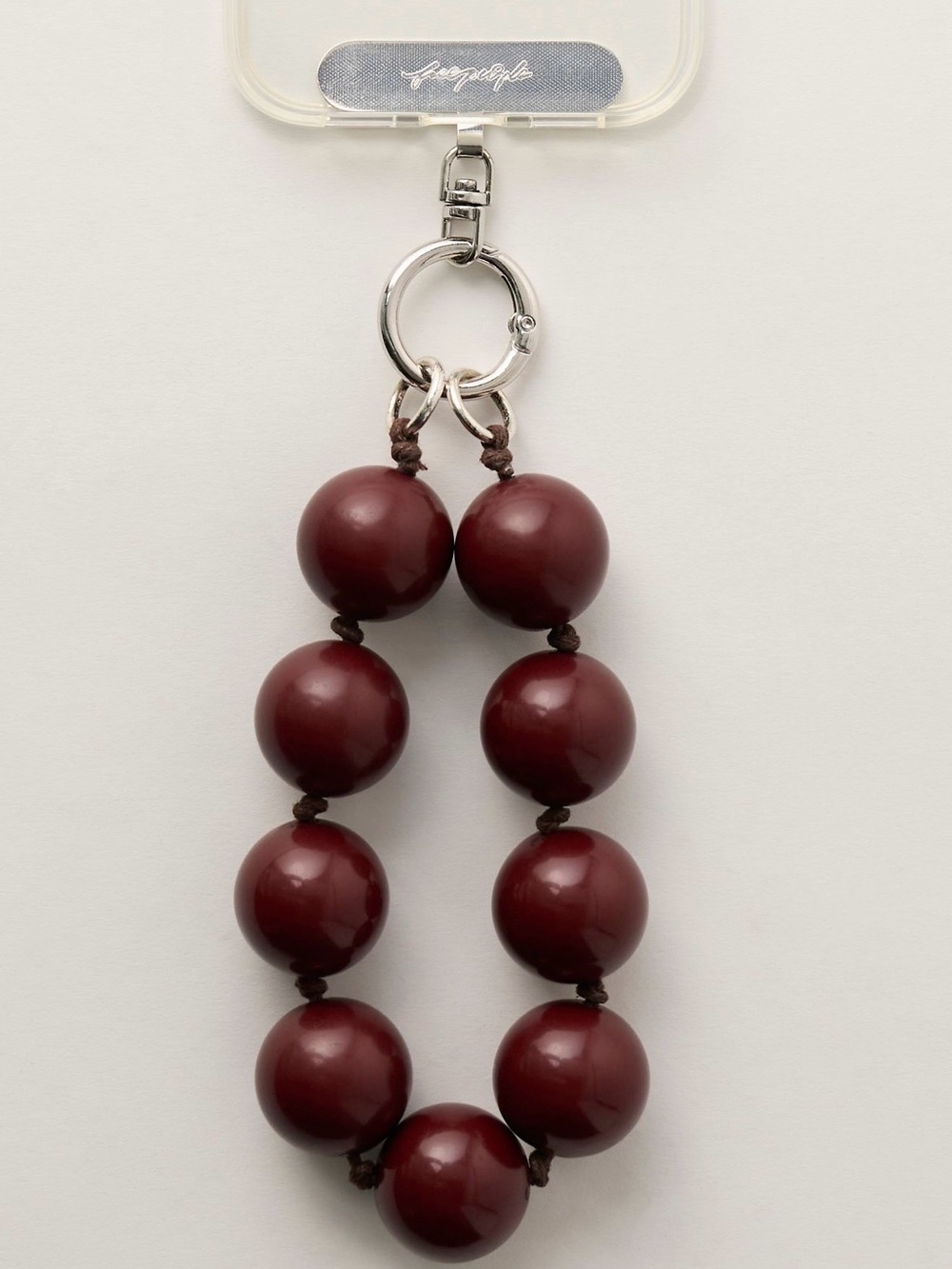 Free People Burgundy Beaded Wristlet Keychain